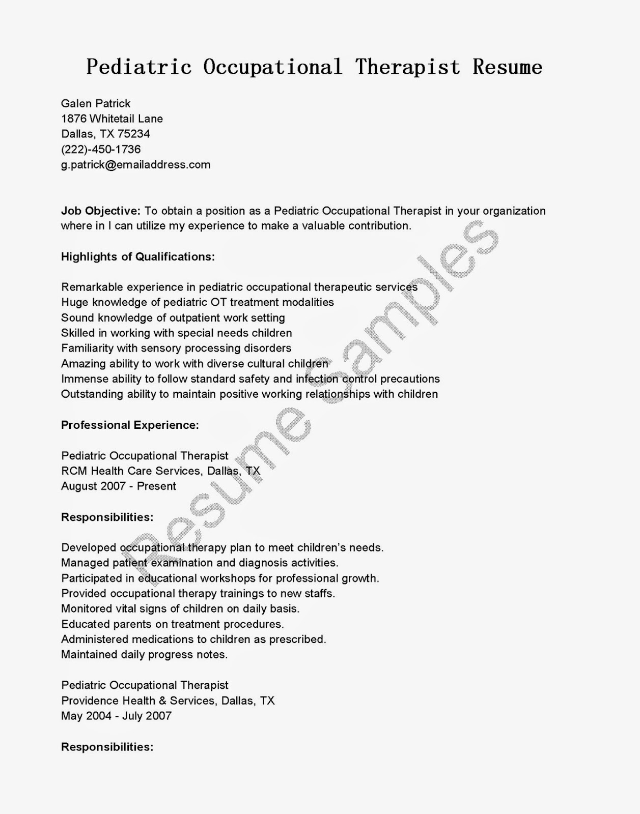 Resume for physical therapy graduate school